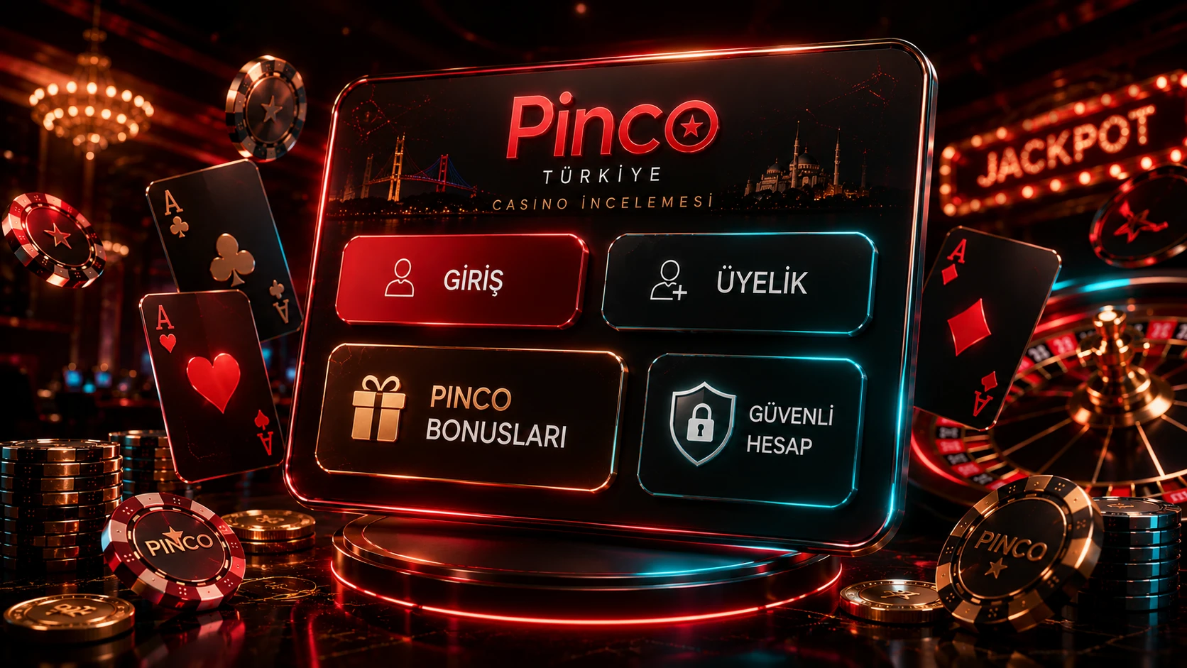 Pinco casino ana sayfasında giriş ve kayıt alanları